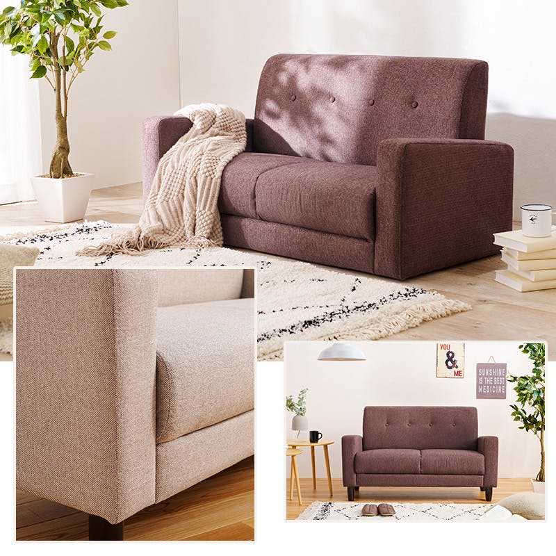 萩原スリーアイ HAGIHARA ソファ ケイディ2P-BE ベージュ