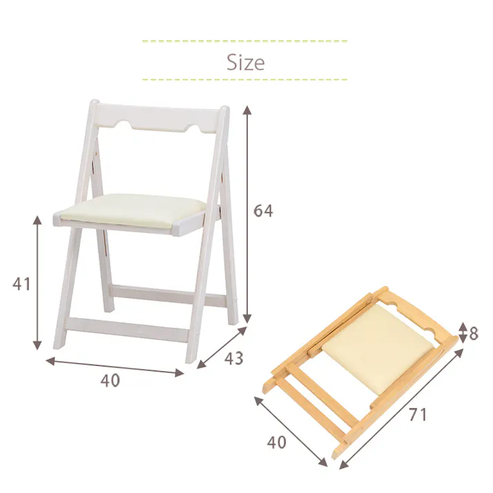 萩原スリーアイ HAGIHARA 折りたたみチェアー VC-7371WS ホワイトウォッシュ 4934257248655【別送品】