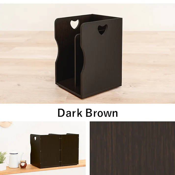 萩原スリーアイ HAGIHARA ブックスタンド 4個組 MM-6805LBR-S ライトブラウン ハートのデザイン持ち手 4934257267564【別送品】