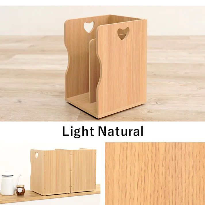 萩原スリーアイ HAGIHARA ブックスタンド 2個組 MM-6805LNT-S2 ライトナチュラル ハートのデザイン持ち手 4934257267601【別送品】