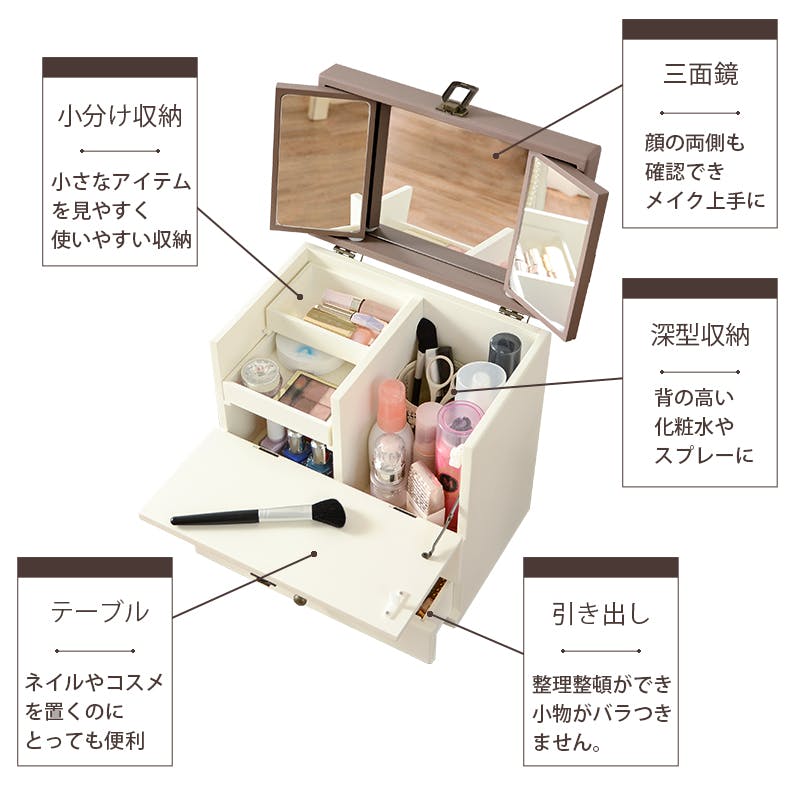 萩原スリーアイ HAGIHARA コスメボックス MUD-6740GY