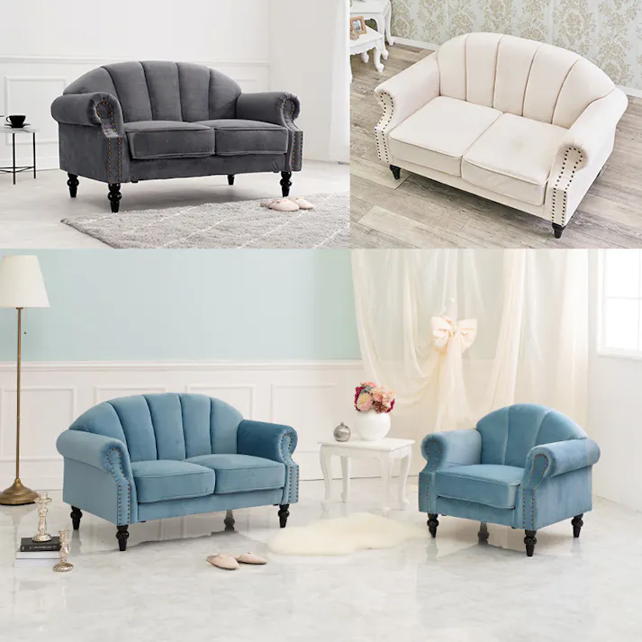 萩原スリーアイ HAGIHARA ソファー ルコ2P-IV アイボリー 二人掛け 4934257270069【別送品】