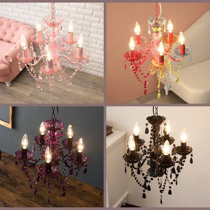 萩原スリーアイ HAGIHARA シャンデリア5灯 NL-8605CL クリア 4934257274197【別送品】