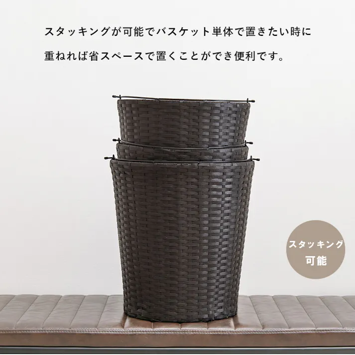 萩原スリーアイ HAGIHARA ランドリーラック RAN-2432WH ホワイト 高さ129cm バスケット3個 4934257278591【別送品】