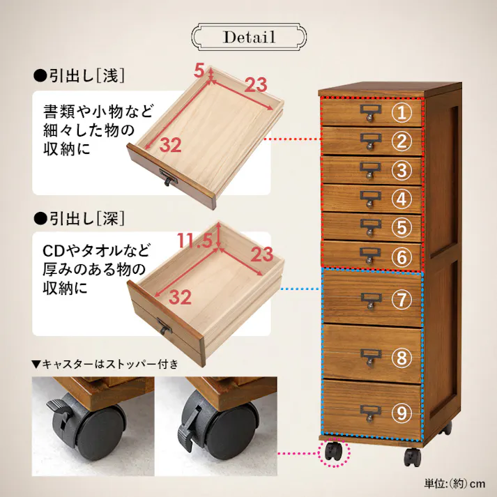 萩原スリーアイ HAGIHARA チェスト MCH-6171BB ブラウン/ブラック A4サイズ収納 9段 4934257280815【別送品】