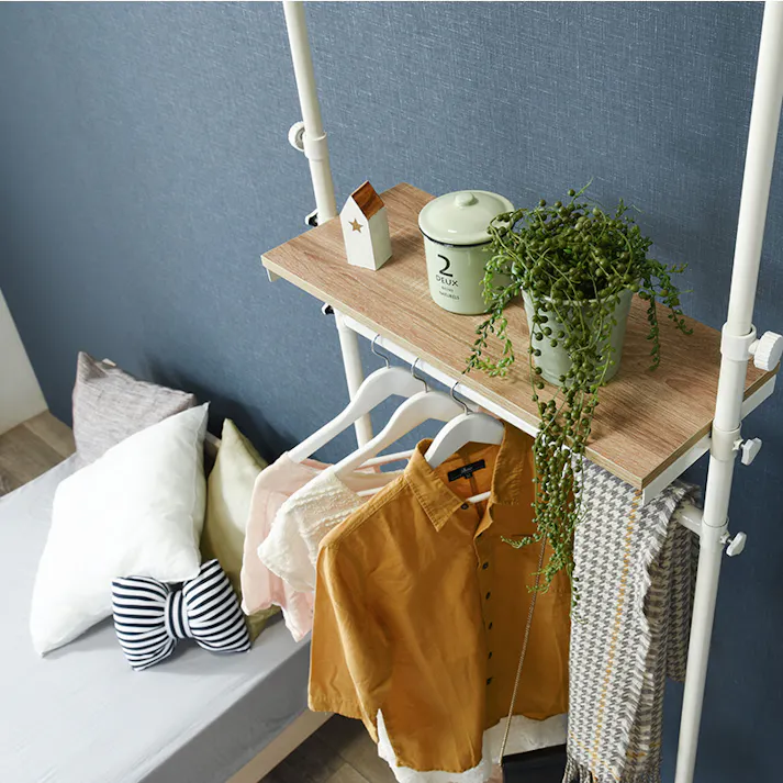 萩原スリーアイ HAGIHARA 突っ張りハンガーラック KTR-3151SW ホワイト/ホワイト 幅70cm 4934257283007【別送品】