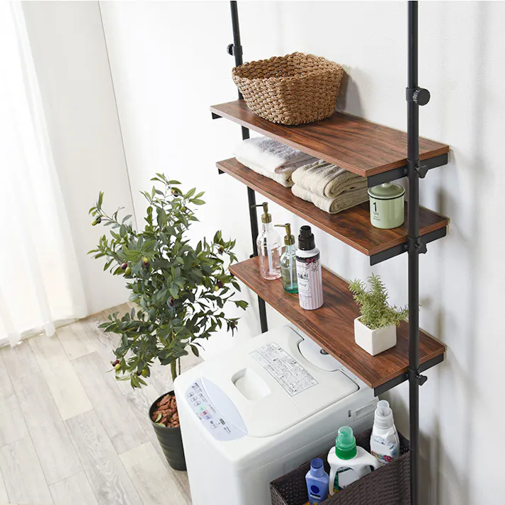 萩原スリーアイ HAGIHARA 突っ張り洗濯機ラック KTR-3153SW ホワイト/ホワイト 幅70cm 4934257283021【別送品】