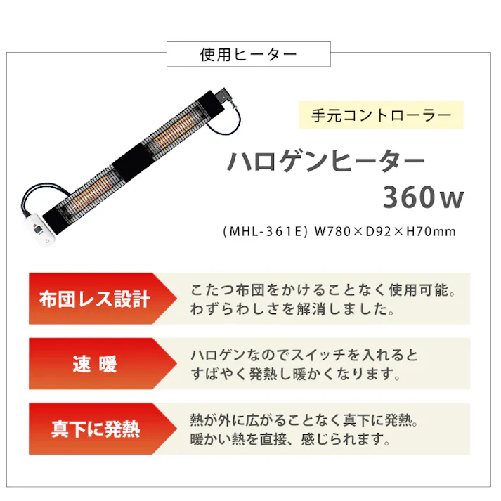 萩原スリーアイ HAGIHARA ダイニングコタツ アルクDK 布団レスコタツ ※テーブルのみ 4934257285575【別送品】