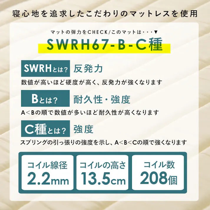 萩原スリーアイ HAGIHARA ボンネルコイルマットレスベッド KMB-3105SSS-WH アイボリーホワイト セミシングルショートサイズ 4934257286336【別送品】