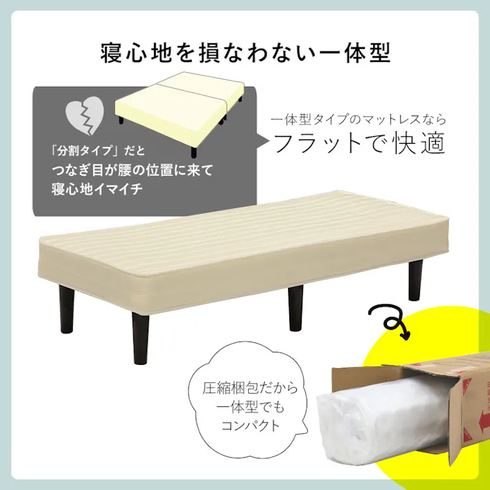 萩原スリーアイ HAGIHARA ボンネルコイルマットレスベッド KMB-3105SSS-WH アイボリーホワイト セミシングルショートサイズ 4934257286336【別送品】