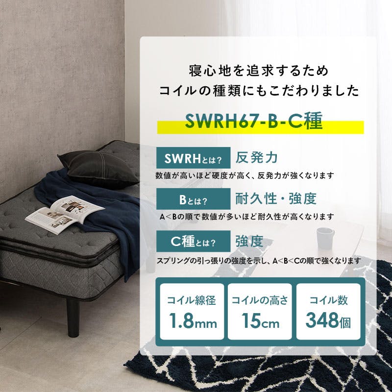 萩原スリーアイ HAGIHARA ポケットコイルマットレスベッド KMB-3108SSS