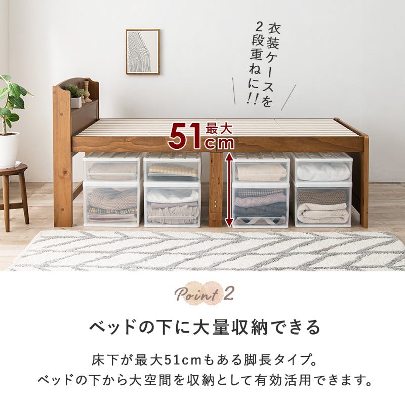 萩原スリーアイ HAGIHARA シングルミドルベッド MB-5916S-WS ホワイト