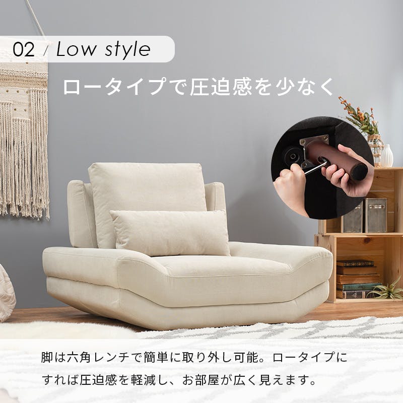 萩原スリーアイ HAGIHARA ソファ ブライト1P-IV アイボリー 一人