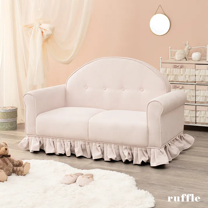 萩原スリーアイ HAGIHARA ソファ ラッフル2P-PB ピンクベージュ 4934257292009【別送品】