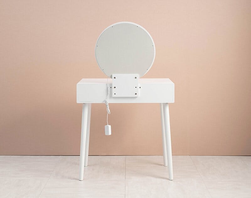 萩原スリーアイ HAGIHARA ドレッサー MD-6575WH ホワイト 丸型