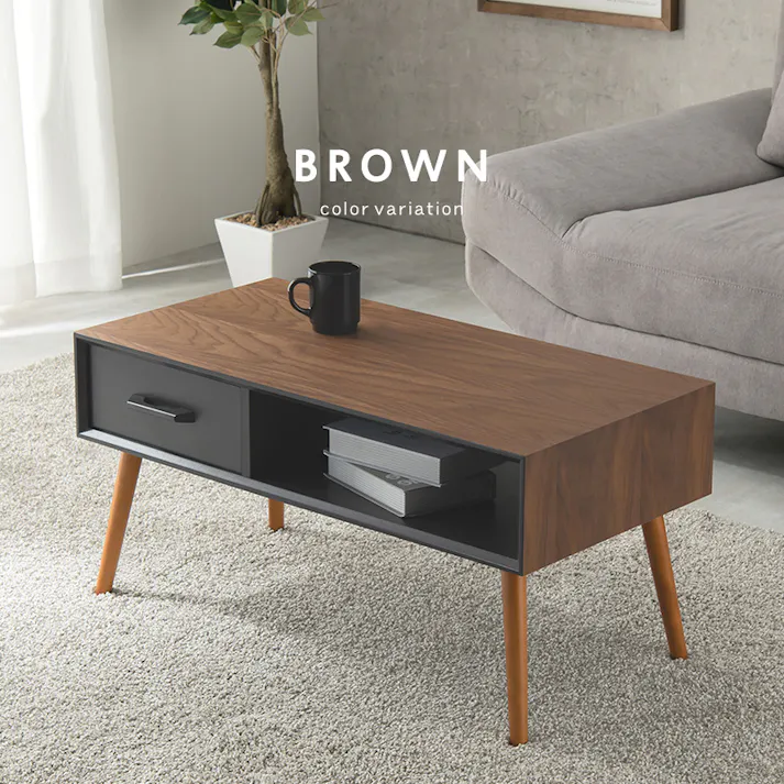 萩原スリーアイ HAGIHARA テーブル MT-6355BR ブラウン 幅80cm 4934257292948【別送品】