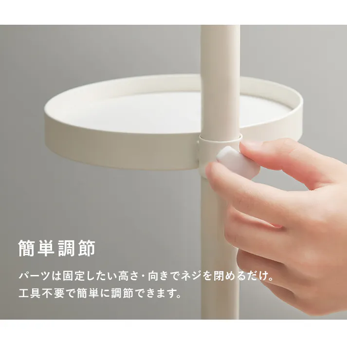 萩原スリーアイ HAGIHARA 突っ張り棒&パーツ 5点セット(丸型) KTR-3113-BB ブラウン/ブラック 丸型棚2枚/フック2種類 4934257296717【別送品】