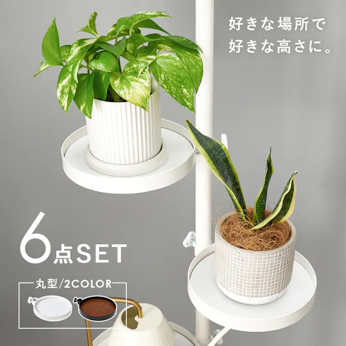 萩原スリーアイ HAGIHARA 突っ張り棒&パーツ 6点セット(丸型) KTR-3116-WH ホワイト 丸型棚5枚 4934257296762【別送品】