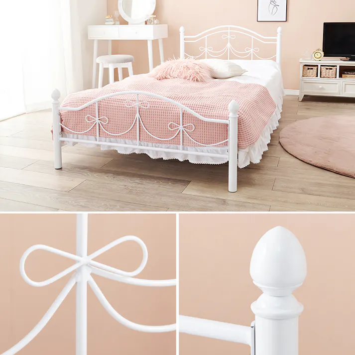 萩原スリーアイ HAGIHARA シングルベッド KH-3099S-WH ミックス 4934257297158【別送品】