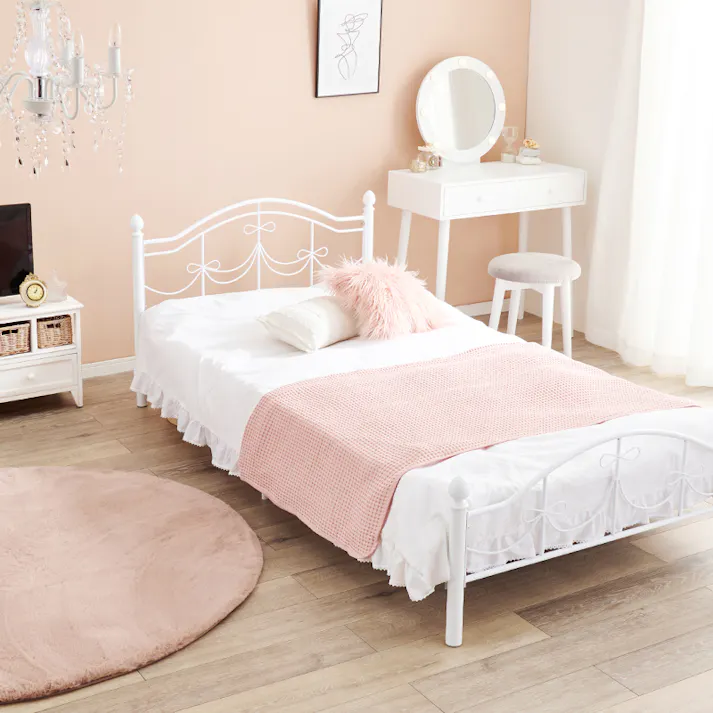 萩原スリーアイ HAGIHARA シングルベッド KH-3099S-WH ミックス 4934257297158【別送品】