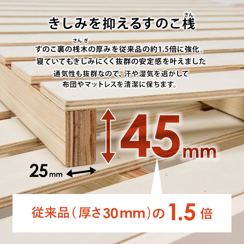 萩原スリーアイ HAGIHARA 組立簡単 シングルベッド MB-5145SWS