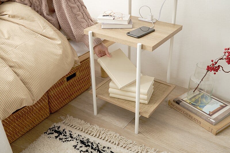 萩原スリーアイ HAGIHARA ナイトテーブル KST-3174NW ナチュラル