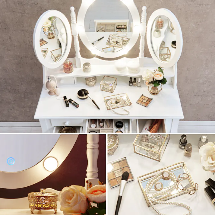 萩原スリーアイ HAGIHARA ドレッサー MD-6729WH ホワイト 4934257303026【別送品】