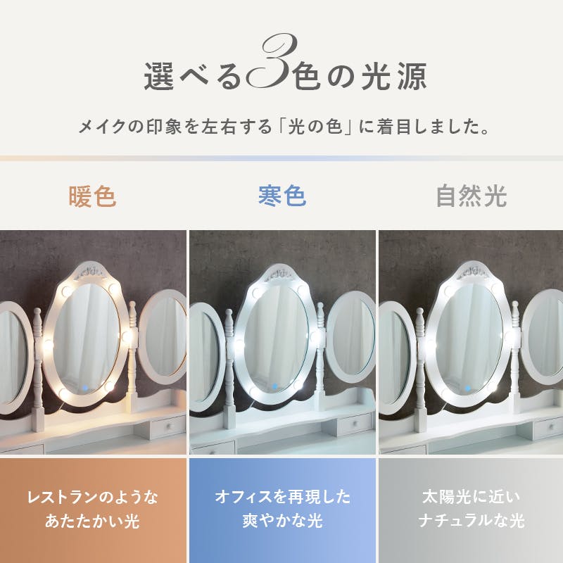 萩原スリーアイ HAGIHARA ドレッサー MD-6729WH ホワイト