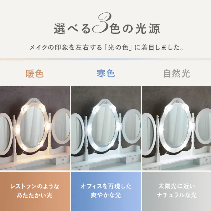 萩原スリーアイ HAGIHARA ドレッサー MD-6729WH ホワイト 4934257303026【別送品】