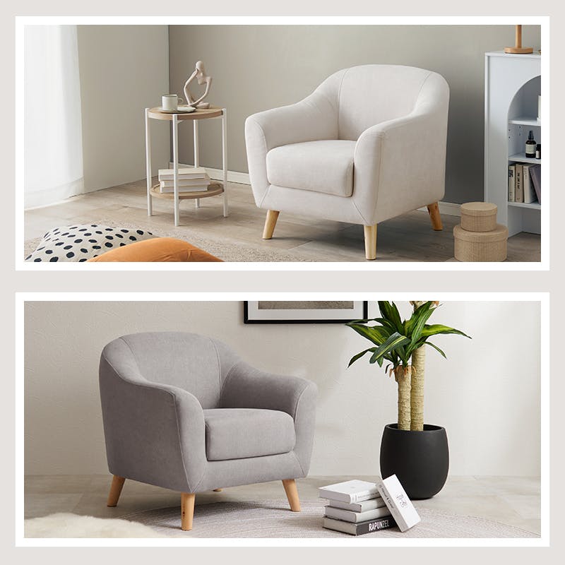 萩原スリーアイ HAGIHARA ソファ エメル1P-IV アイボリー 一人掛け