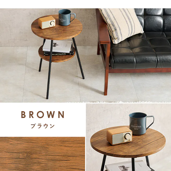 萩原スリーアイ HAGIHARA サイドテーブル LST-4663MWH マーブルホワイト 4934257309806【別送品】