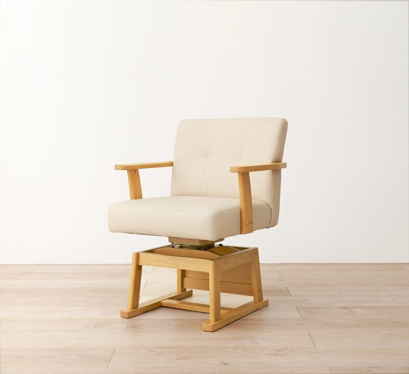 はな(椅子) 萩原スリーアイ HAGIHARA 回転チェア KC-7589NA ナチュラル