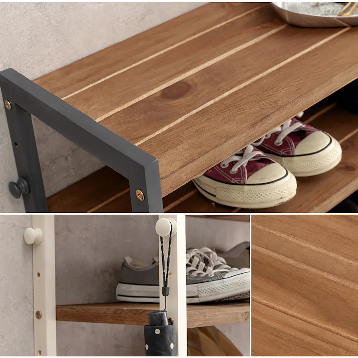 萩原スリーアイ HAGIHARA シューズラック MSS-6712NDG ダークグレー 幅85cm 可動棚5段 2102034700 収納家具 シューズラック 4934257286800【別送品】