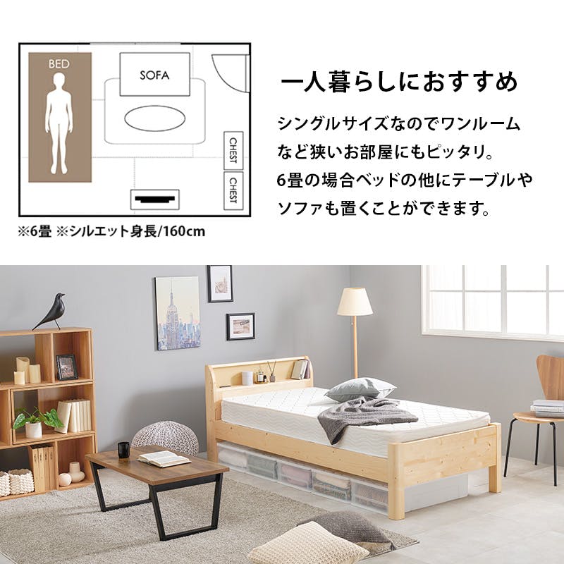 シングルベッドフレーム② 幅120][シングル] ベッドフレーム 単品orマットレスセット ロータイプ