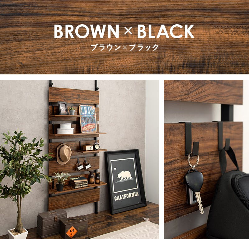 萩原スリーアイ HAGIHARA 突っ張りウォールラック KTR-3148MGY グレー