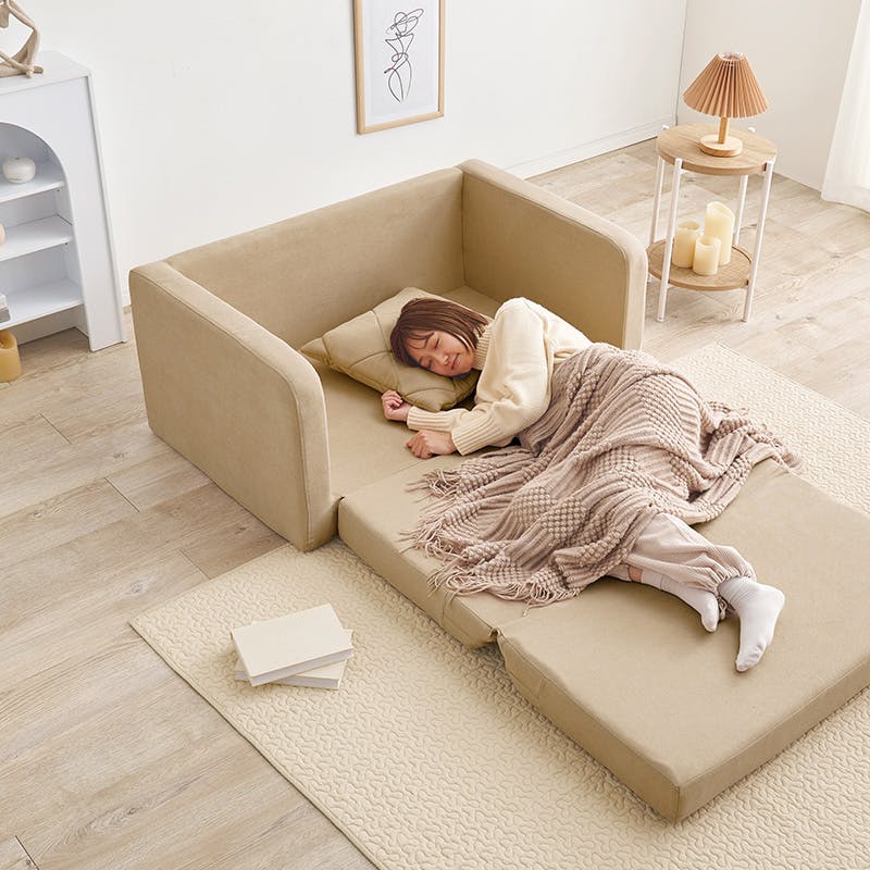 萩原スリーアイ HAGIHARA ソファベッド LSF-4888-2P-BE ベージュ 幅