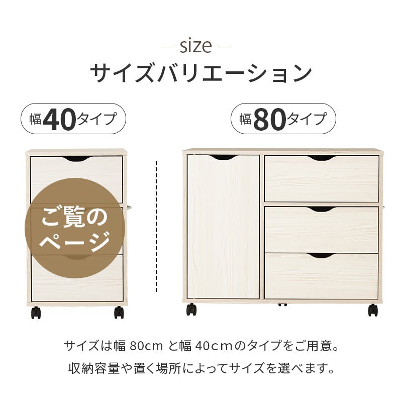 萩原スリーアイ HAGIHARA キャスター付きチェスト RCC-1551WS ホワイト