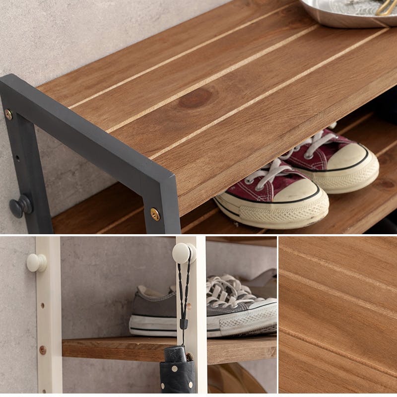 萩原スリーアイ HAGIHARA シューズラック MSS-6718NDG ダークグレー 幅