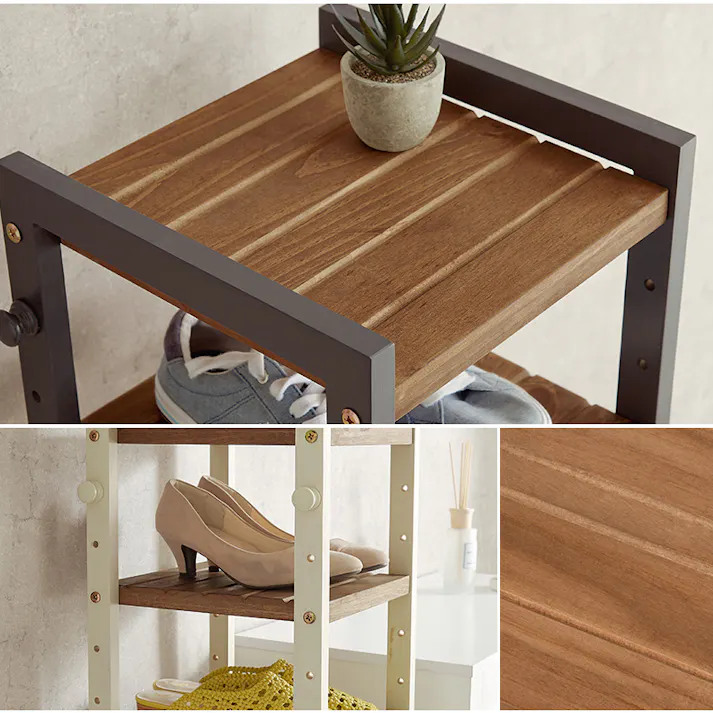 萩原スリーアイ HAGIHARA シューズラック MSS-6811NIV ホワイトウォッシュ 幅28cm 可動棚9段 3000003037 収納家具 シューズラック 4934257321013【別送品】