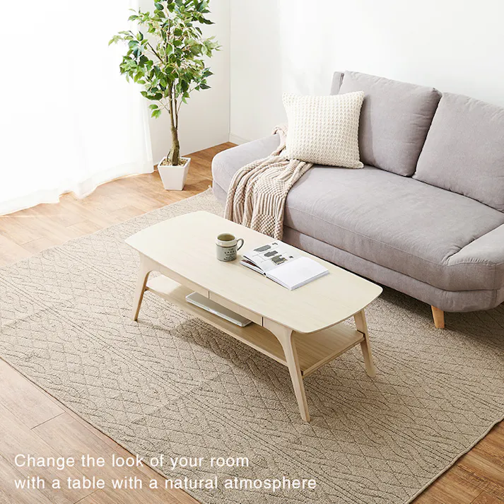 萩原スリーアイ HAGIHARA テーブル VT-7941-WS ホワイトウォッシュ 中棚付き 3000003141 テーブル センターテーブル ローテーブル 4934257322058【別送品】