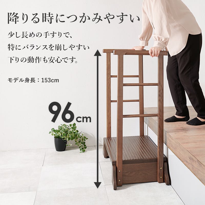 萩原スリーアイ HAGIHARA 手すり付き玄関踏み台(両側手すり) MFD