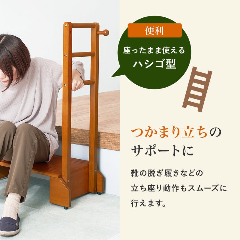 萩原スリーアイ HAGIHARA 手すり付き玄関踏み台(片側手すり