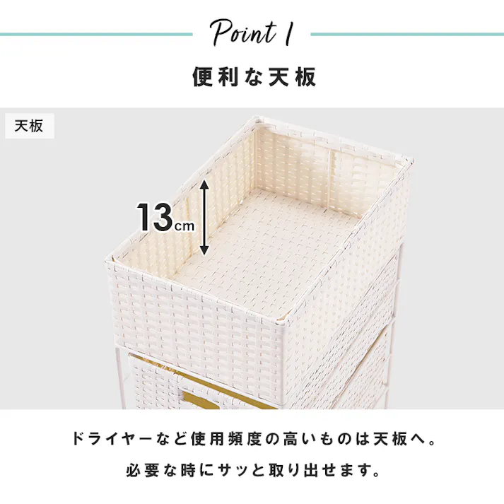 ランドリー RAN-2420WH ホワイト インテリア 家具 収納 収納家具 ランドリー サニタリーチェスト 2101948400【別送品】