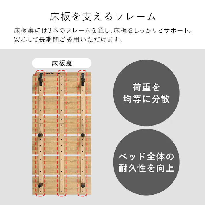 シングルベッド KB-3064S-BR ブラウン インテリア 寝具 家具 収納 ベッド ベッドフレーム 3000003187【別送品】
