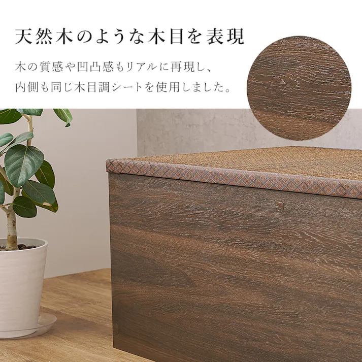 畳付き収納スツール RUD-1158GR ブラック インテリア 家具 収納 収納家具 収納ベンチ 3000003308【別送品】