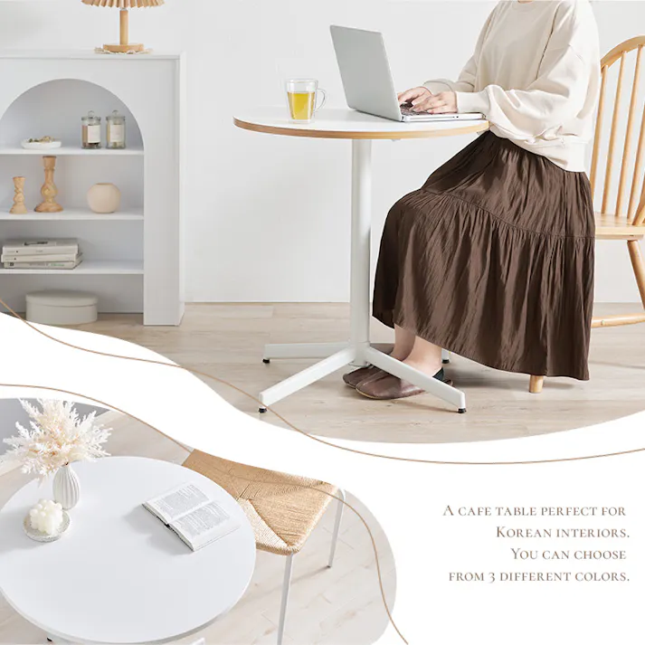 カフェテーブル LT-4931MWH マーブルホワイト インテリア 家具 収納 テーブル カフェテーブル ティーテーブル 3000003498【別送品】