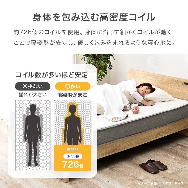 マットレス(ダブル) ARTTOWN ダブルサイズ 高級 固め 硬め ピロートップ付き ポケット