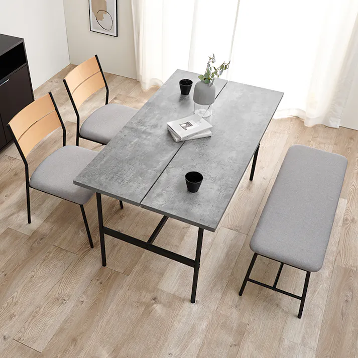 ダイニングベンチ LB-3207DGY 1脚のみ ダークグレー インテリア 家具 収納 イス チェア ダイニングチェア 3000004093【別送品】