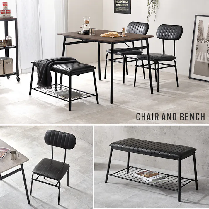 ダイニング4点セット LDS-4854GB グレーブラウン インテリア 家具 収納 ダイニングセット 3000004101【別送品】