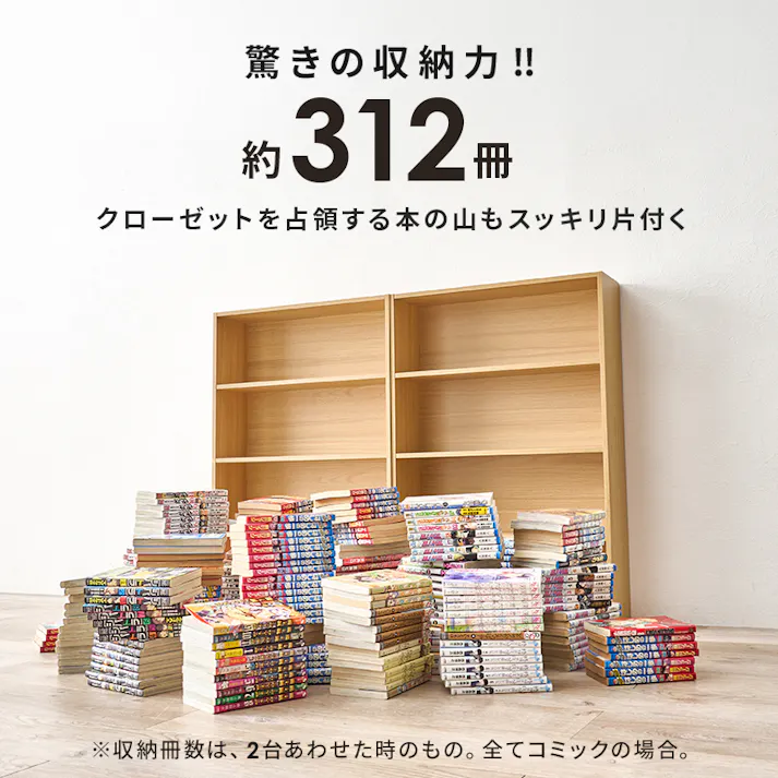 コミックラック 2点セット RCC-1508WH ホワイト インテリア 家具 収納 収納家具 本棚 ラック カラーボックス 本棚 3000004154【別送品】